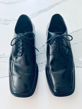 Via Spiga Black Leather Lace-Up Oxford Dress Shoe 10.5